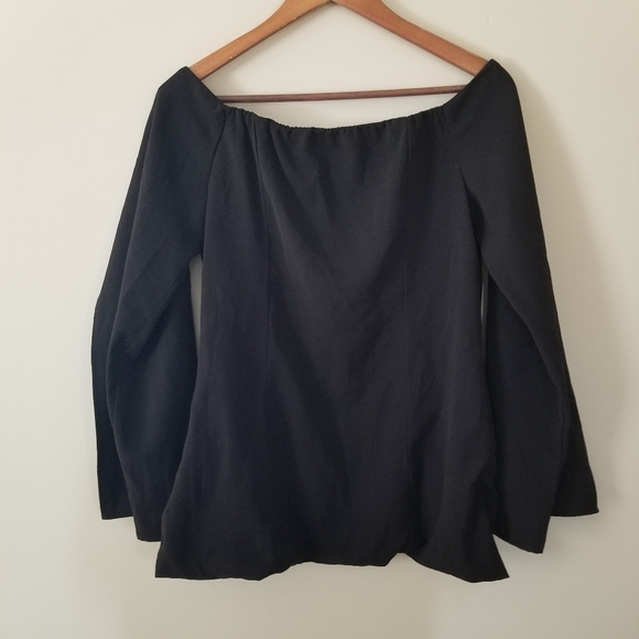 Nwt Do + Be Off Shoulder Open Sleeve Tailored Black Top Size Small - Picture 2 of 7
